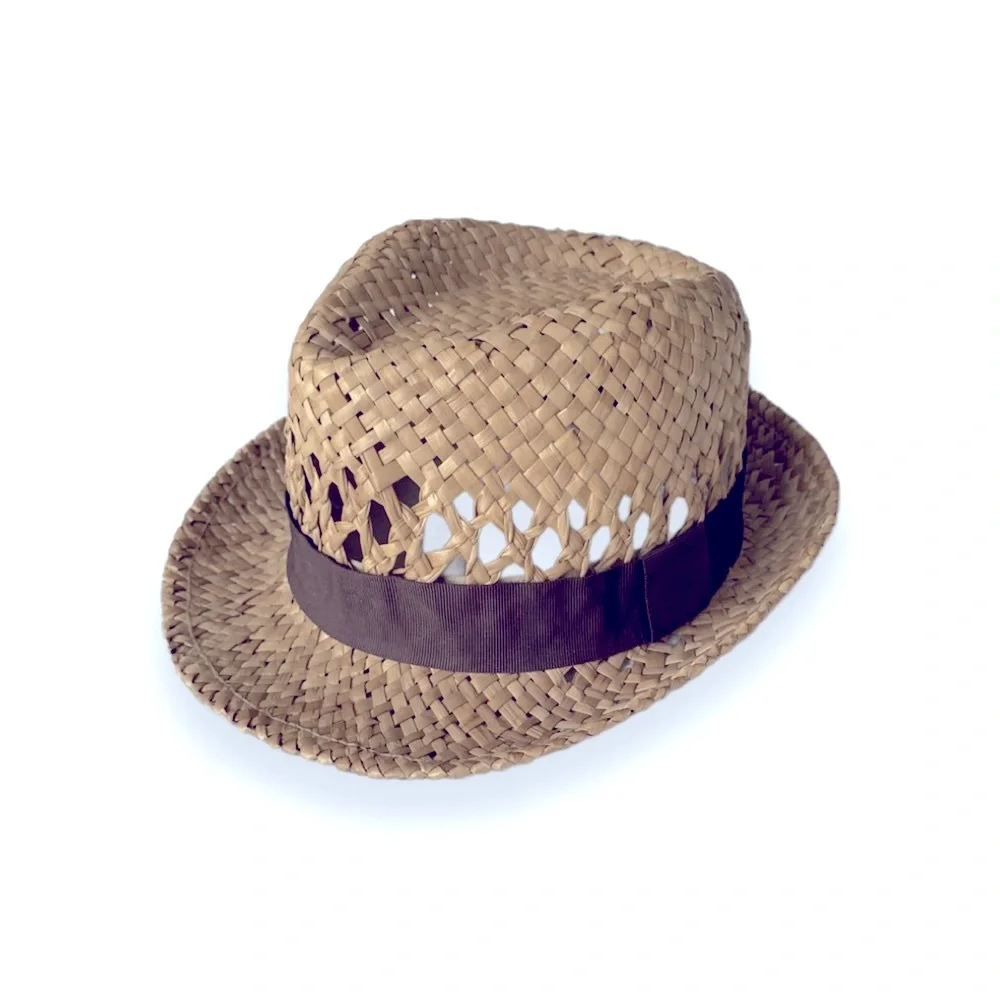 Vintage ALL SAINTS Straw Hat with Brown Ribbon! S/M - Picture 1 of 8